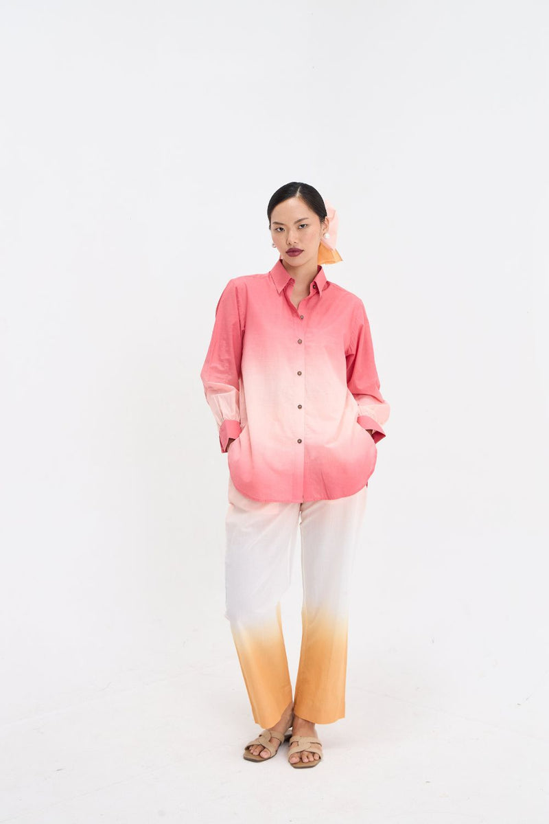 OMBRE SHIRT SET cotton by Aavidi for women in Singapore
