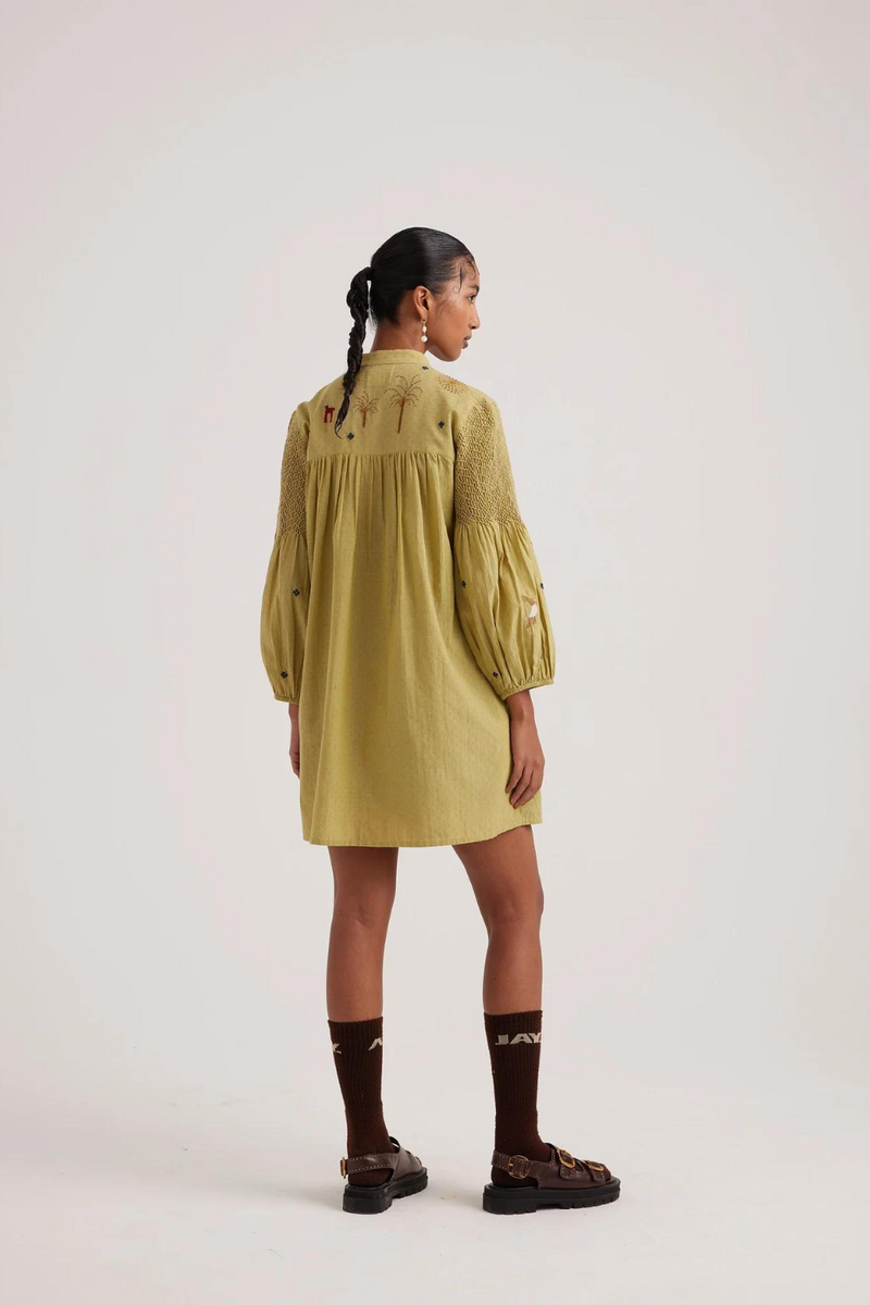Porto Top-Folk Green cotton by CORD for women in Singapore