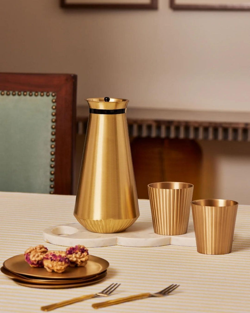 Yin and Yang Brass Jug linen by Gado Living for in Singapore