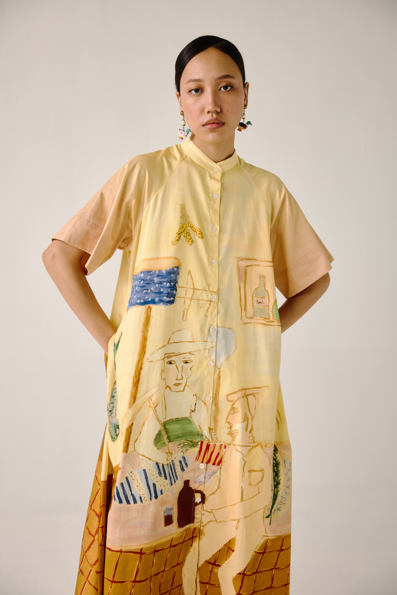 A-Line Long Dress - Fisherman cotton by CORD for women in Singapore