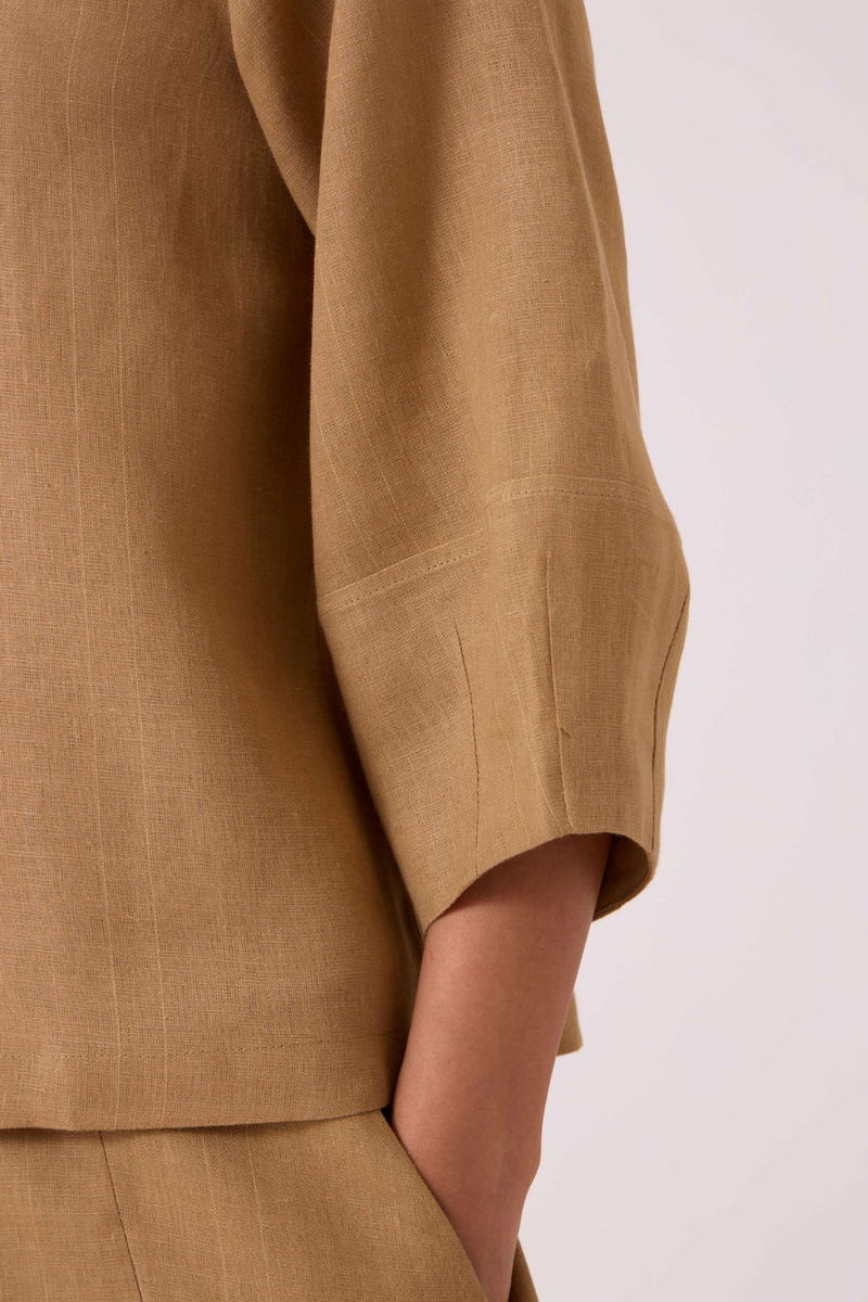 Bertie Tan Linen Top linen by The Summer House for women in Singapore