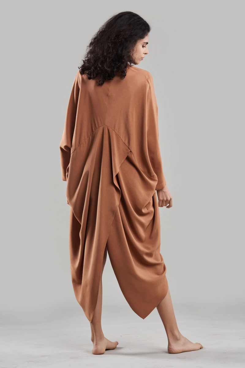 Amala Cape Dress silk Buy Amala Cape Dress from C&W | Dresses for Women by Ituvana in black color for women in Singapore