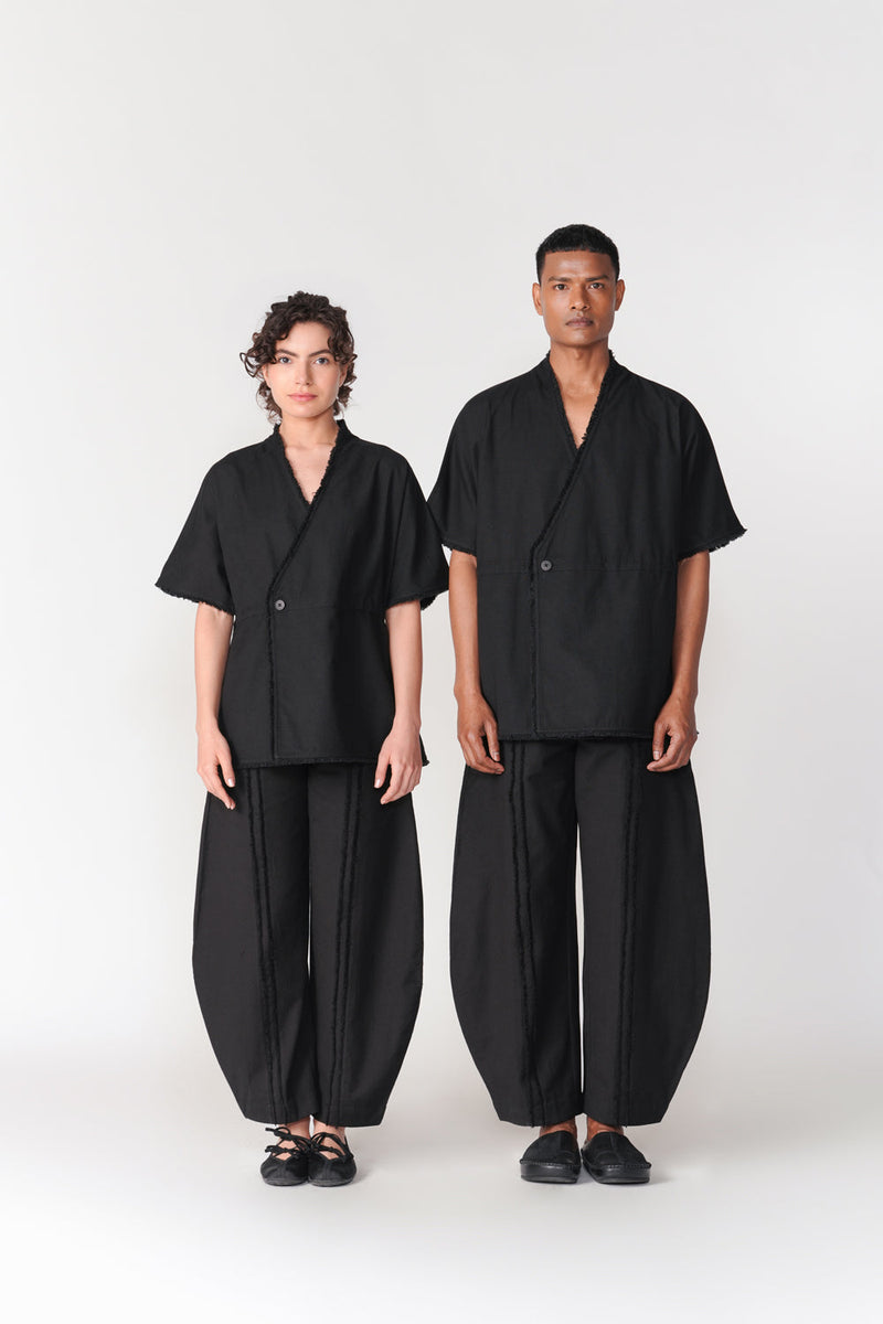 Kumo Drawstring Shirt top/shirt by Turn Black in black for women in Singapore