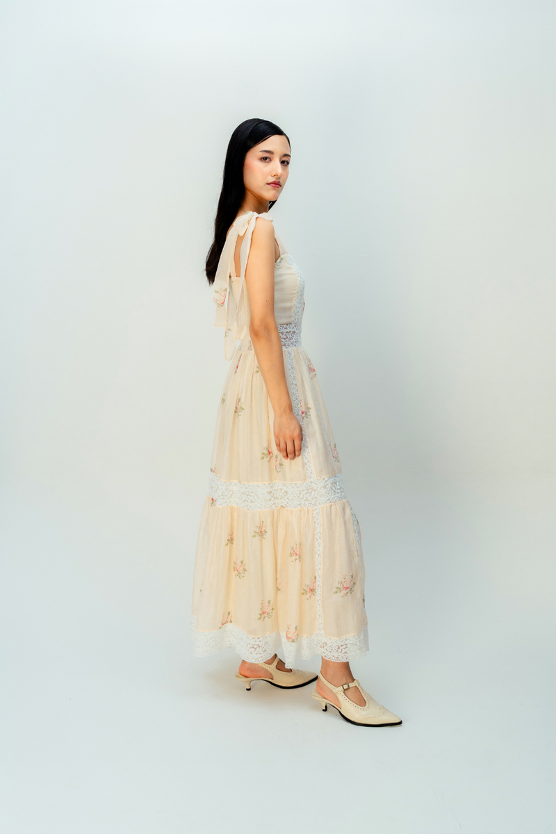 CREAME SUNSET DRESS mul dress by Ode to Odd in blush pink for women in Singapore