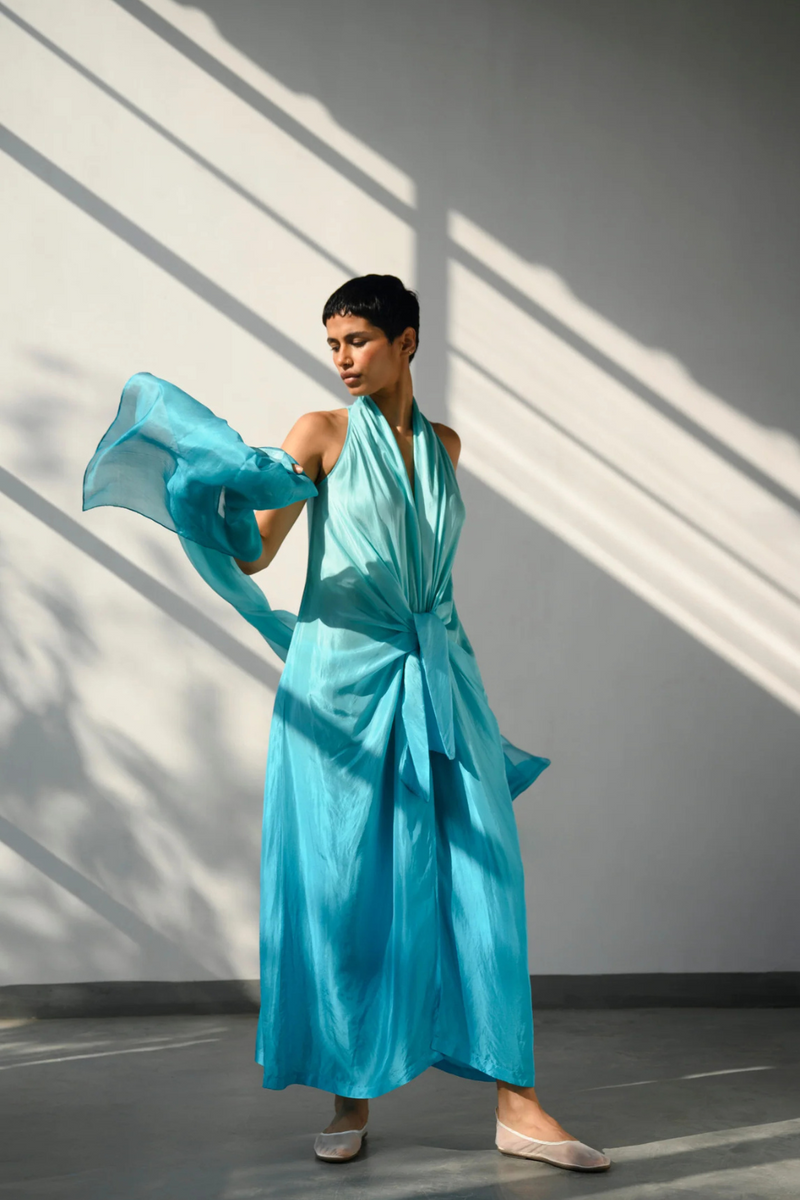SOLANA OMBRE KNOTTED DRESS silk Buy SOLANA OMBRE KNOTTED DRESS from C&W | Dresses for Women by Ituvana for women in Singapore