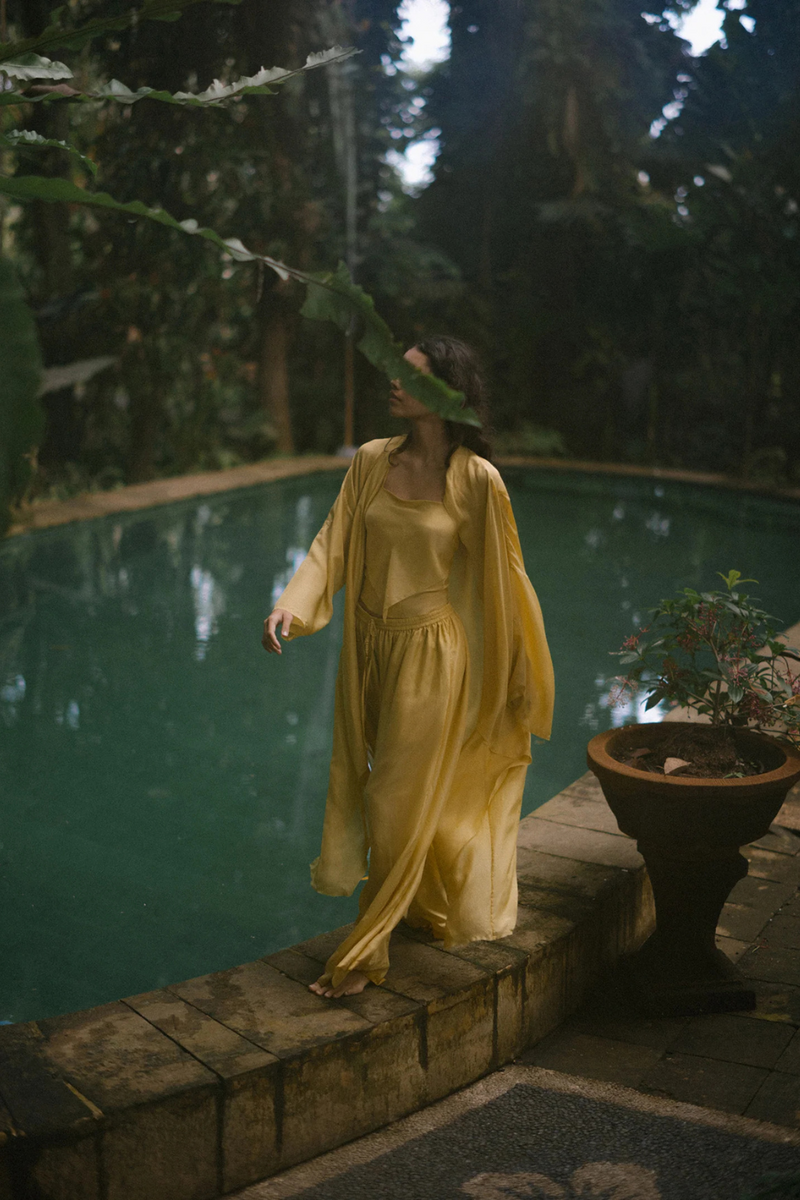 Dhyana Cape Set silk Buy Dhyana Cape Set from C&W | Co-Ord Sets for Women by Ituvana for women in Singapore