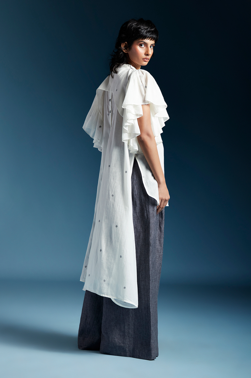 Aliza Shirt-White cotton by Chola in white color for women in Singapore