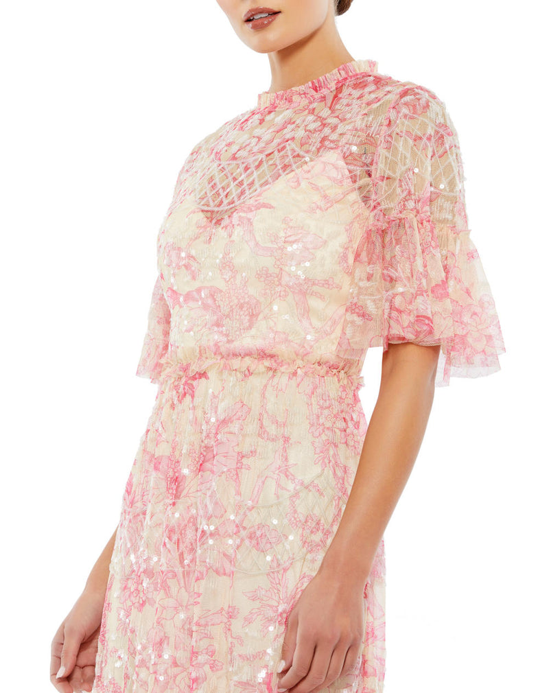 MD-9148 Short Dress-Pink by Mac Duggal in pink color for women in Singapore