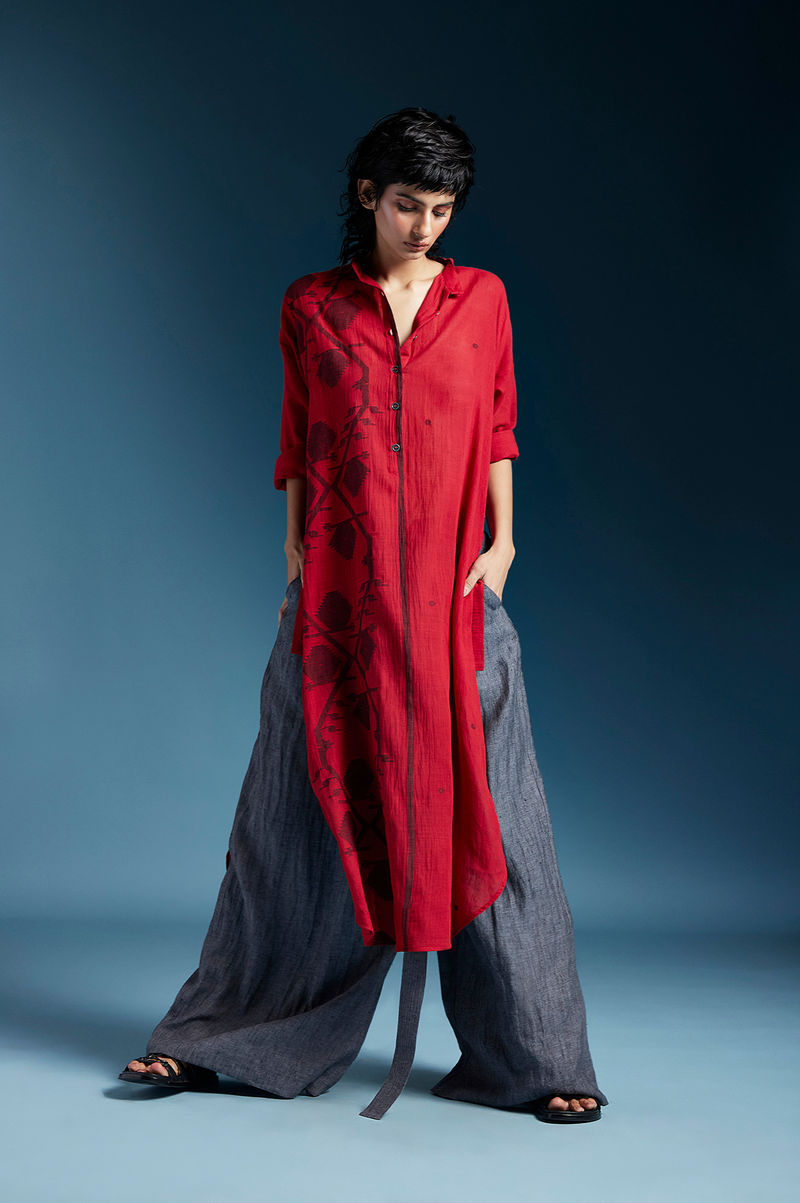 Alora Top-Red cotton by Chola in red color for women in Singapore