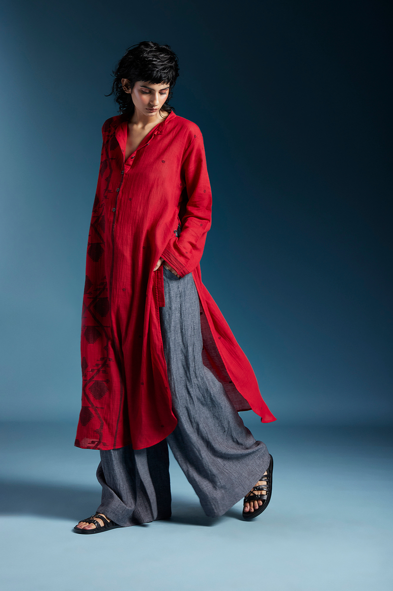 Alora Top-Red cotton by Chola in red color for women in Singapore