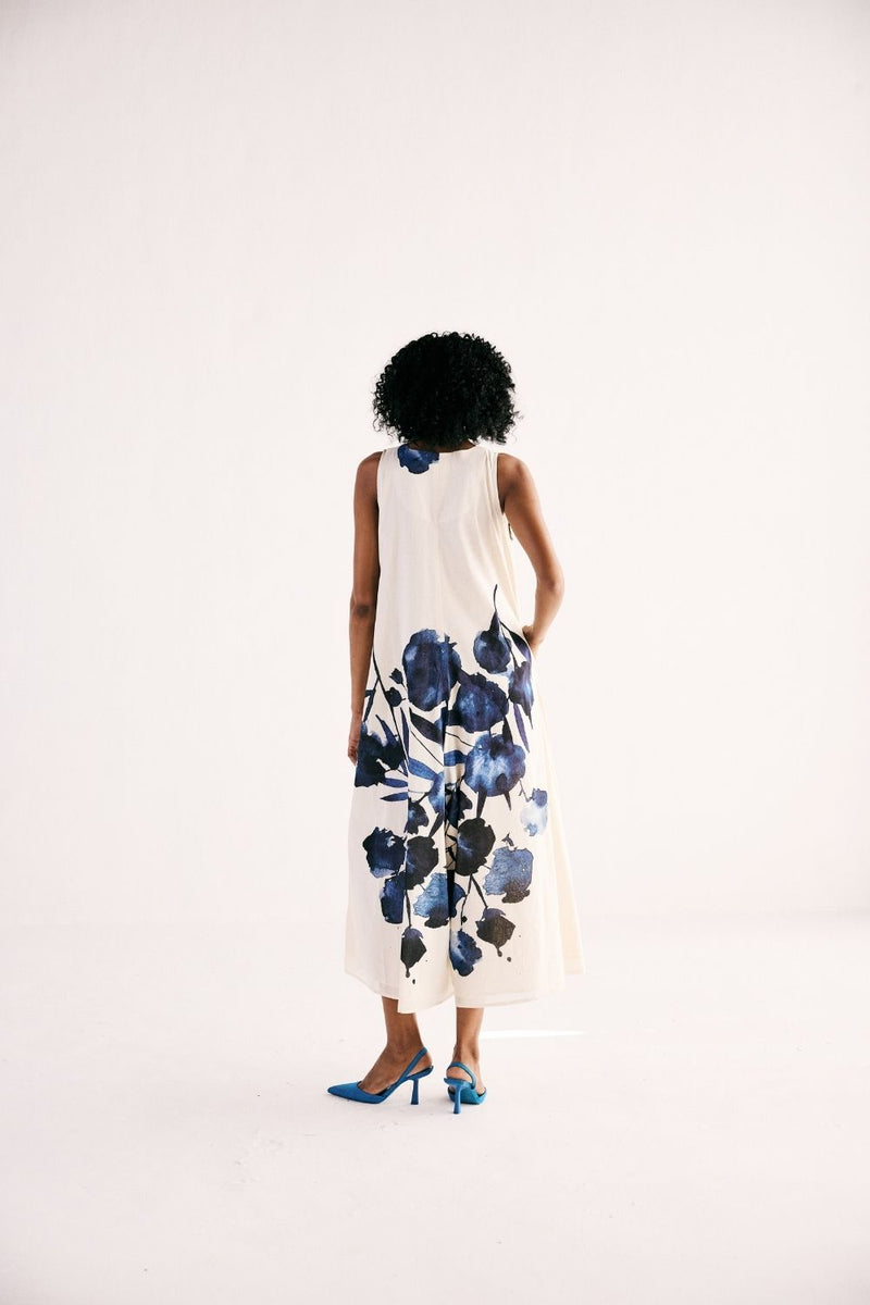 CELESTIAL INK JUMPSUIT cotton by Khara Kapas in white for women in Singapore