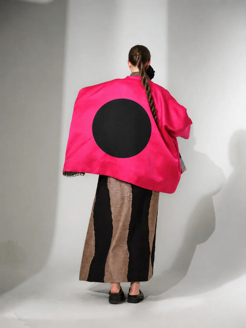 Union skirt-Black + Grey crushed silk skirt by Stoique in black, grey for women in Singapore
