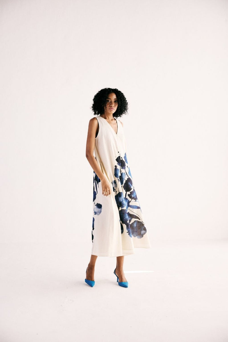 CELESTIAL INK JUMPSUIT cotton by Khara Kapas in white for women in Singapore