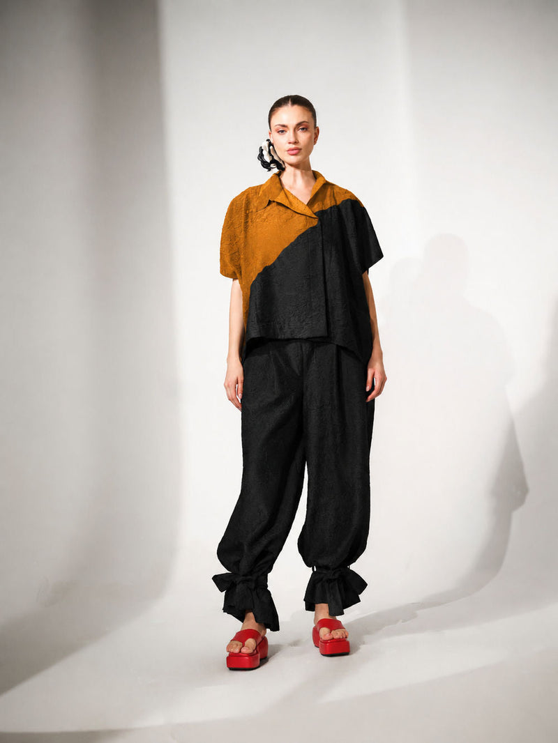 Grain Pants-Grey crushed silk pant/trouser by Stoique in grey for women in Singapore