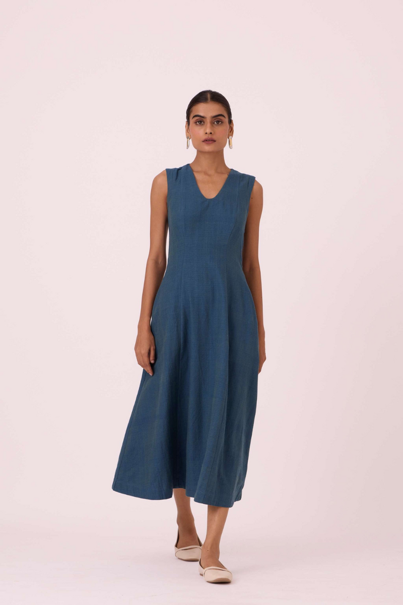 Emy Blue Handwoven Dress cotton by The Summer House in pink color for women in Singapore