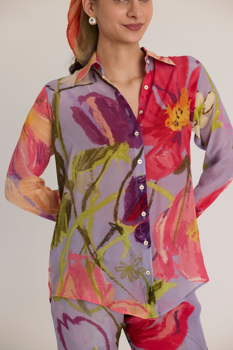 DOLLY PURPLE CO-ORD SET mul by Yam in multi color for women in Singapore