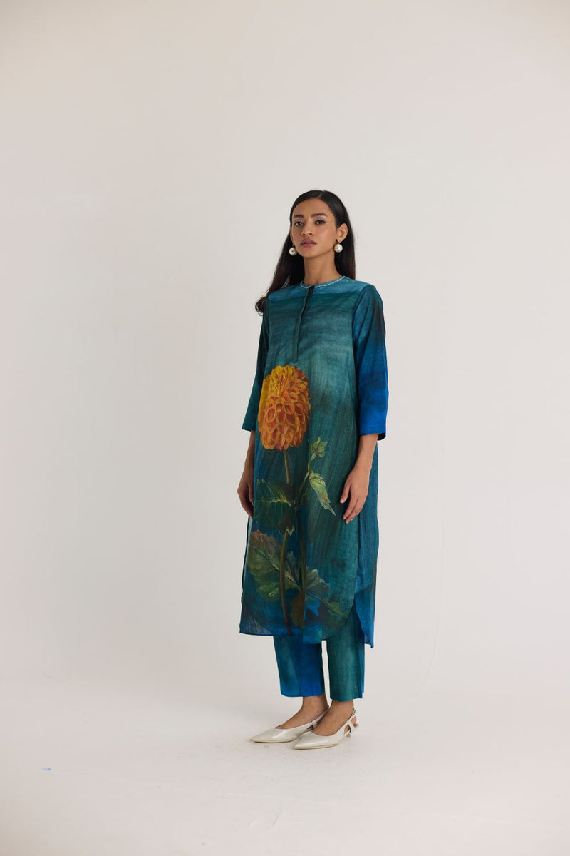DILLY DALLY LONG KURTA SET cotton by Yam in multi color for women in Singapore