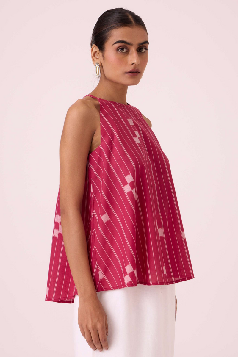 Maarah Rhubarb Ikat Top cotton by The Summer House for women in Singapore