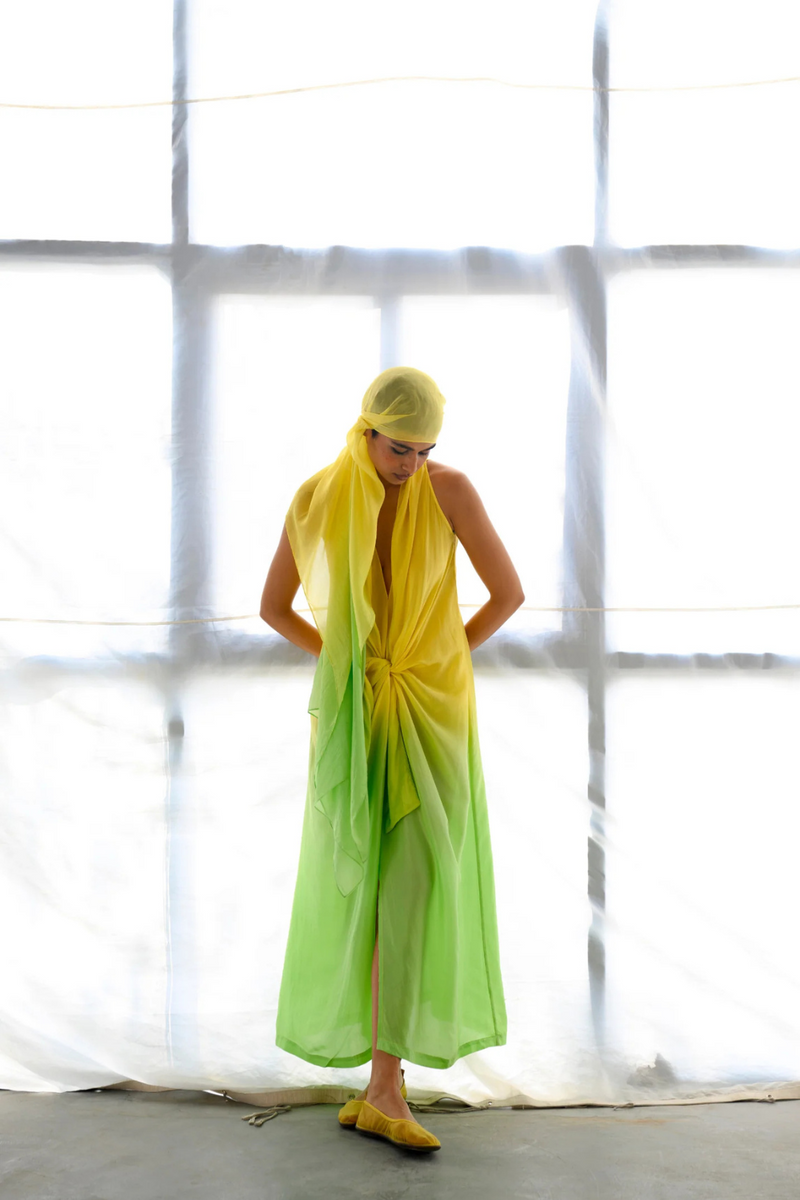 SOLANA OMBRE KNOTTED DRESS silk Buy SOLANA OMBRE KNOTTED DRESS from C&W | Dresses for Women by Ituvana for women in Singapore