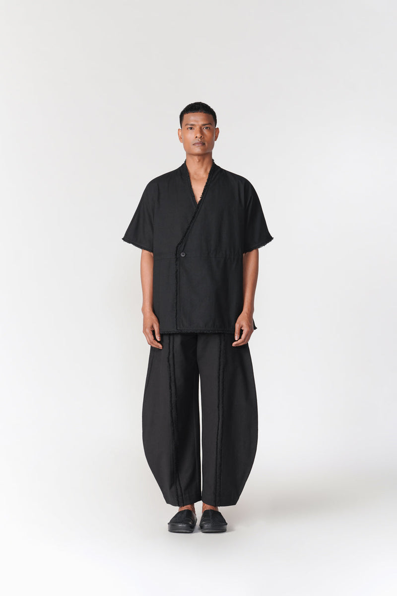 Kumo Drawstring Shirt top/shirt by Turn Black in black for women in Singapore