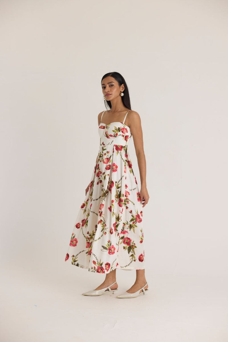 ROSITA BRALETTE DRESS satin by Yam in white color for women in Singapore