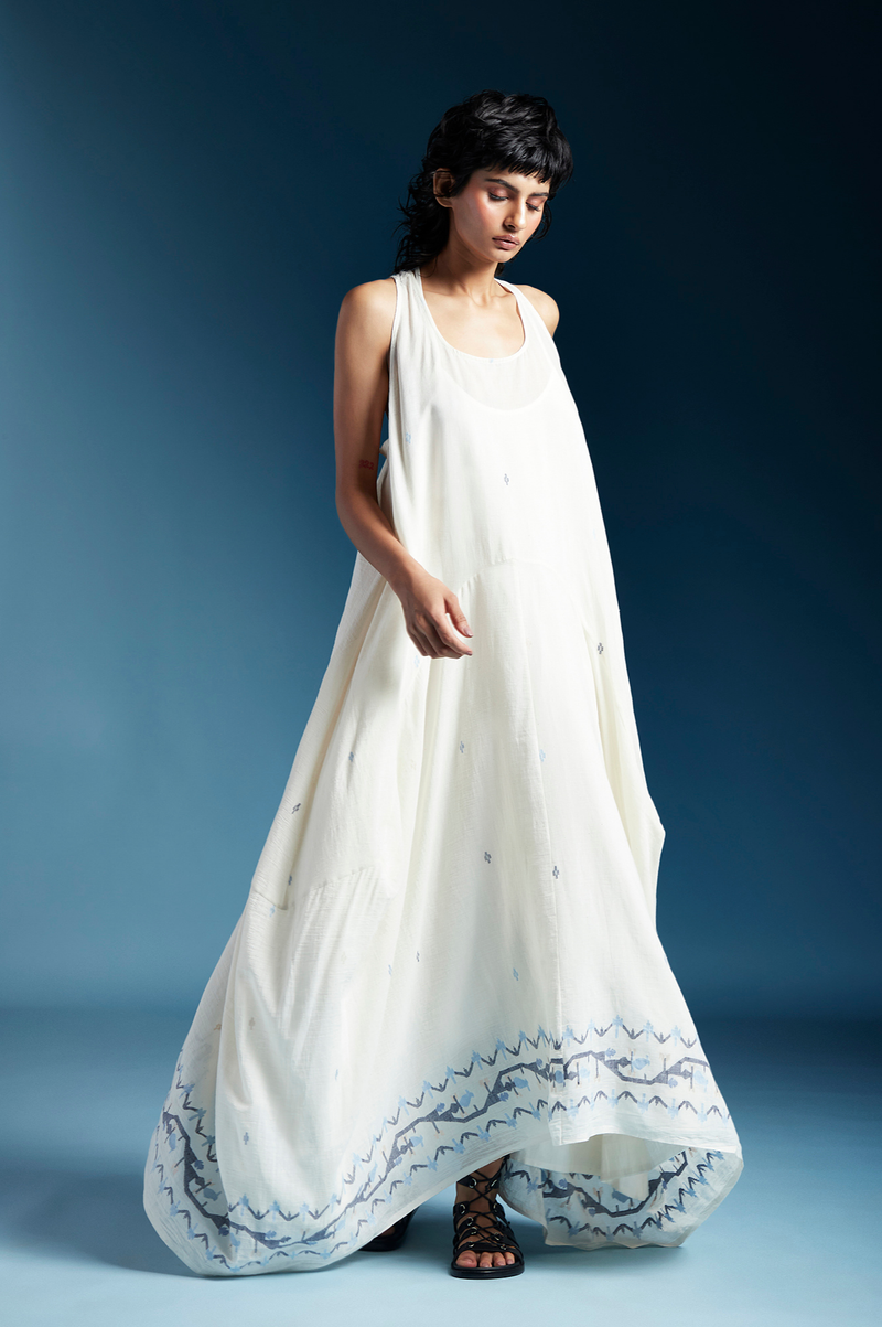 Amor Dress-White cotton by Chola in white color for women in Singapore