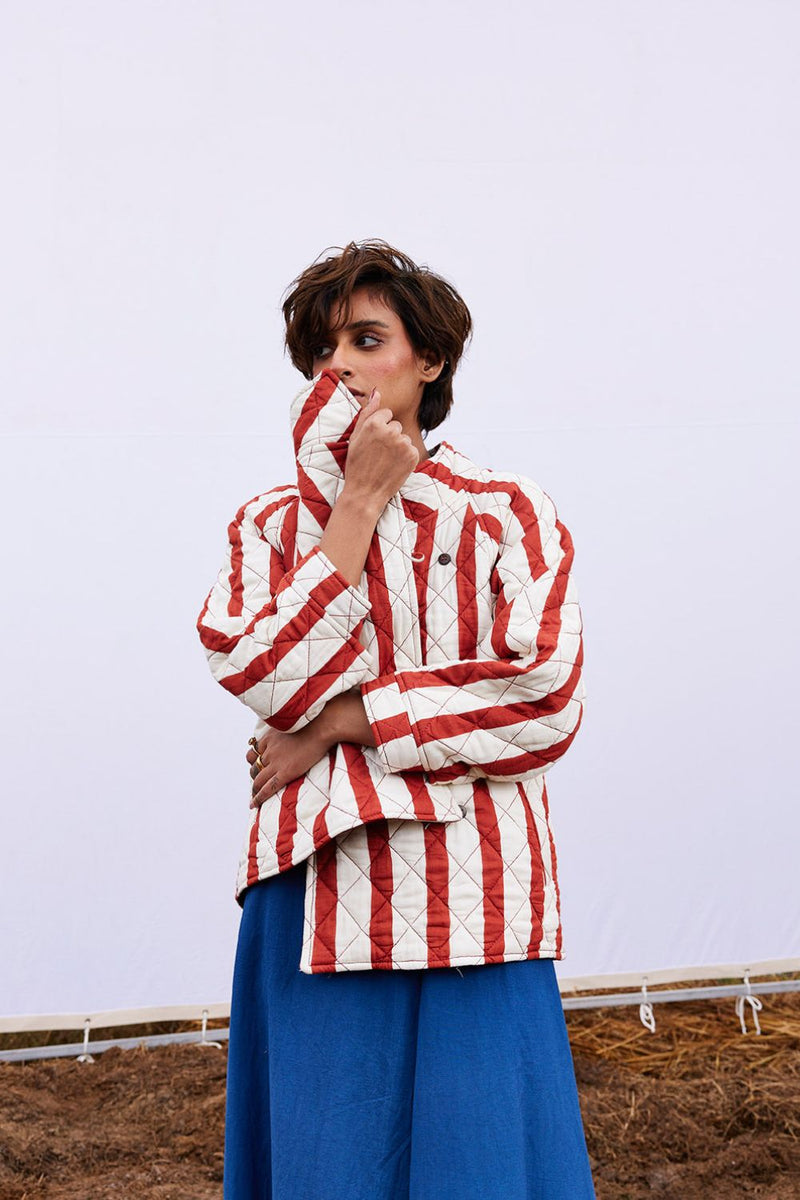 Carmine jacket cotton by Khara Kapas in red for women in Singapore