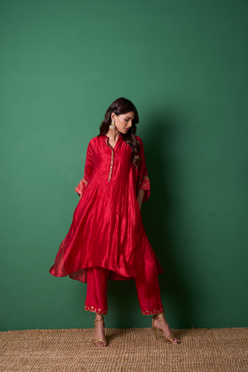 Radiance Kurta Set - Red
