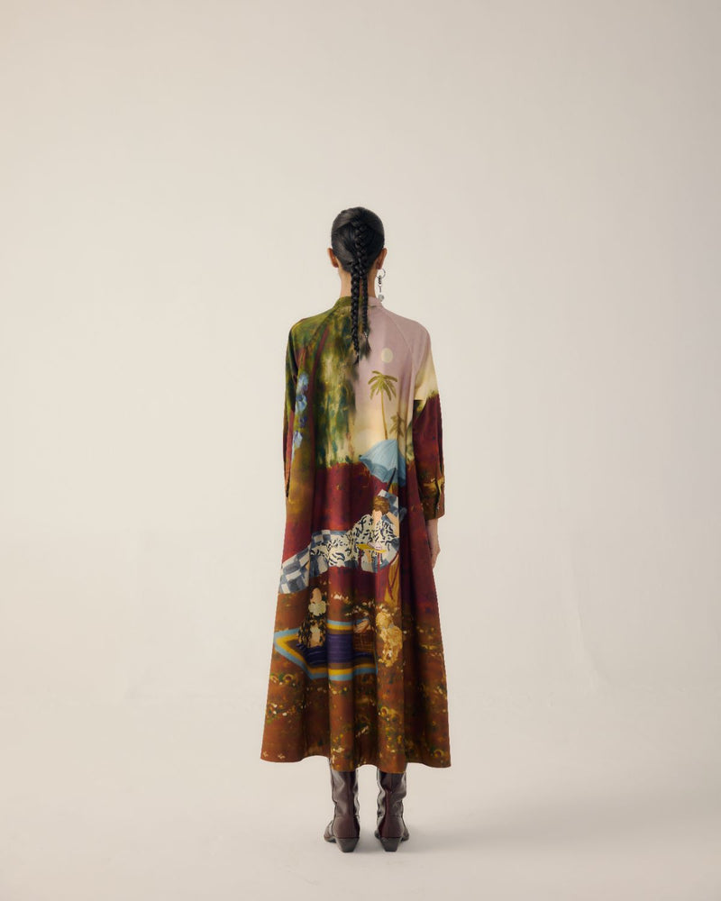 A-LINE LONG DRESS-Lakeside satin by CORD for women in Singapore