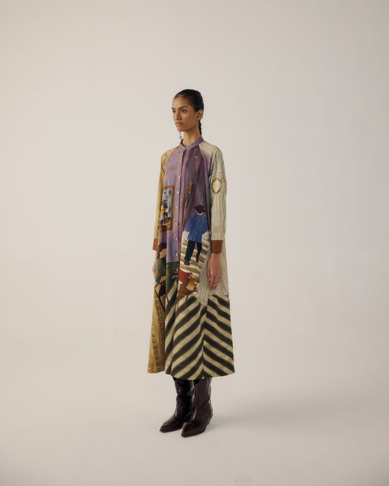 A-LINE LONG DRESS-Living Room satin by CORD for women in Singapore