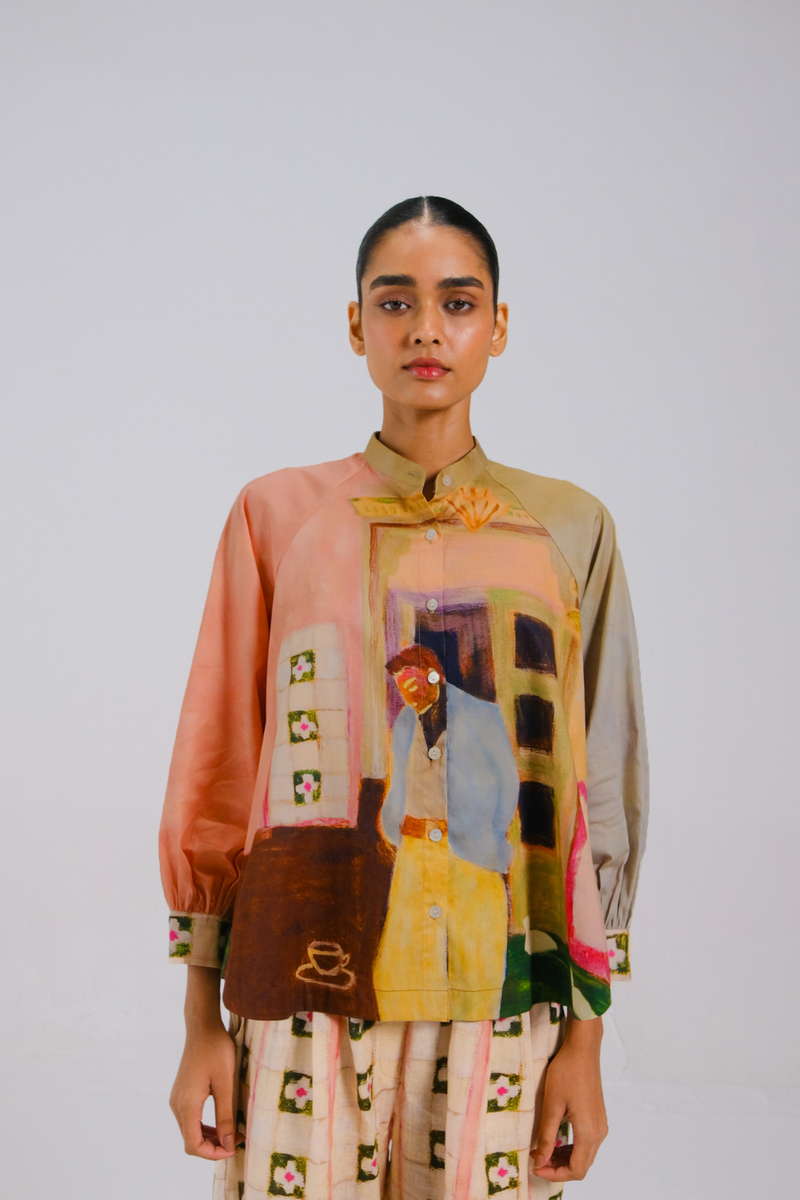 A-LINE SHIRT - MORNING COFFEE cotton by CORD for women in Singapore