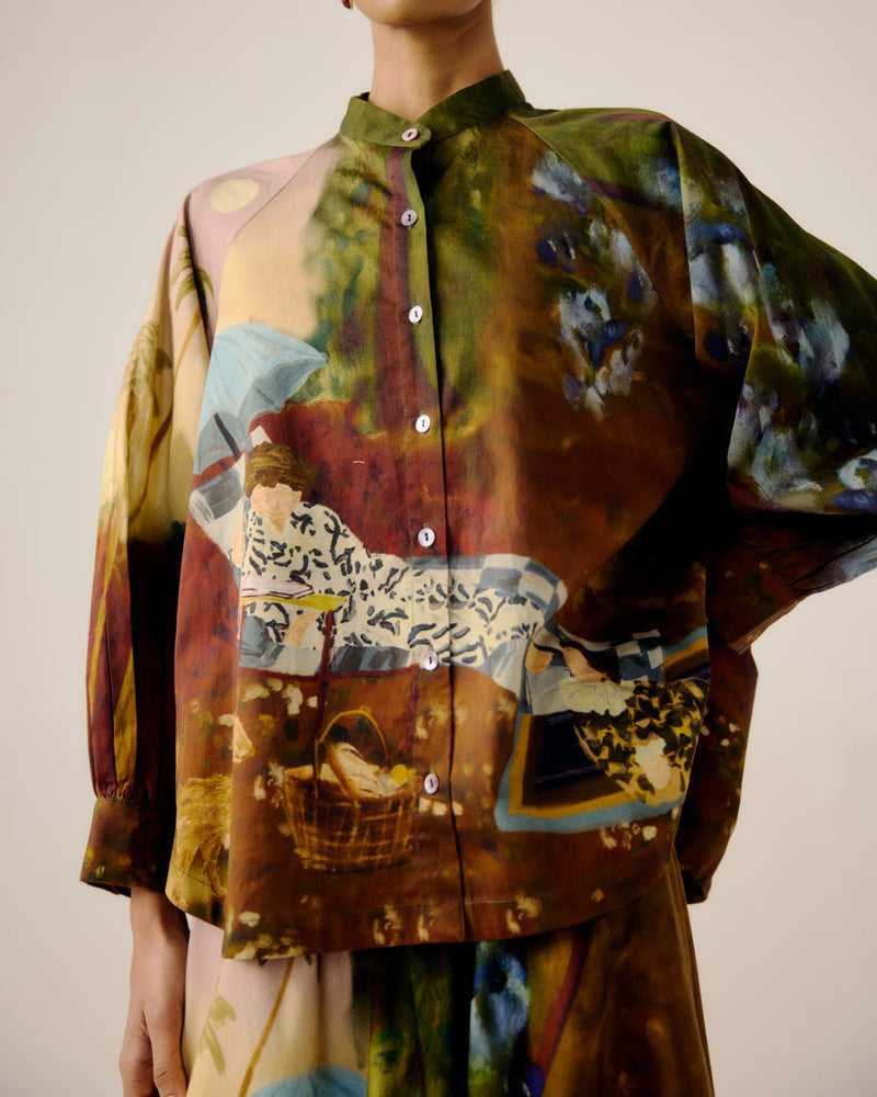 A-LINE SHIRT-Lakeside satin by CORD for women in Singapore