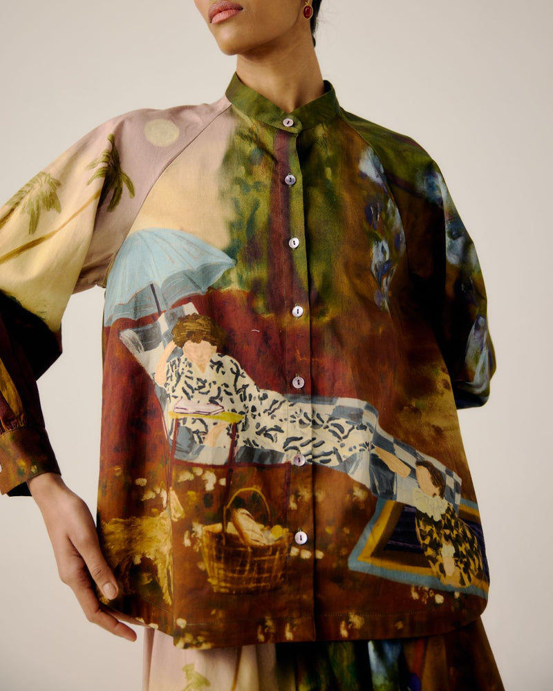 A-LINE SHIRT-Lakeside satin by CORD for women in Singapore