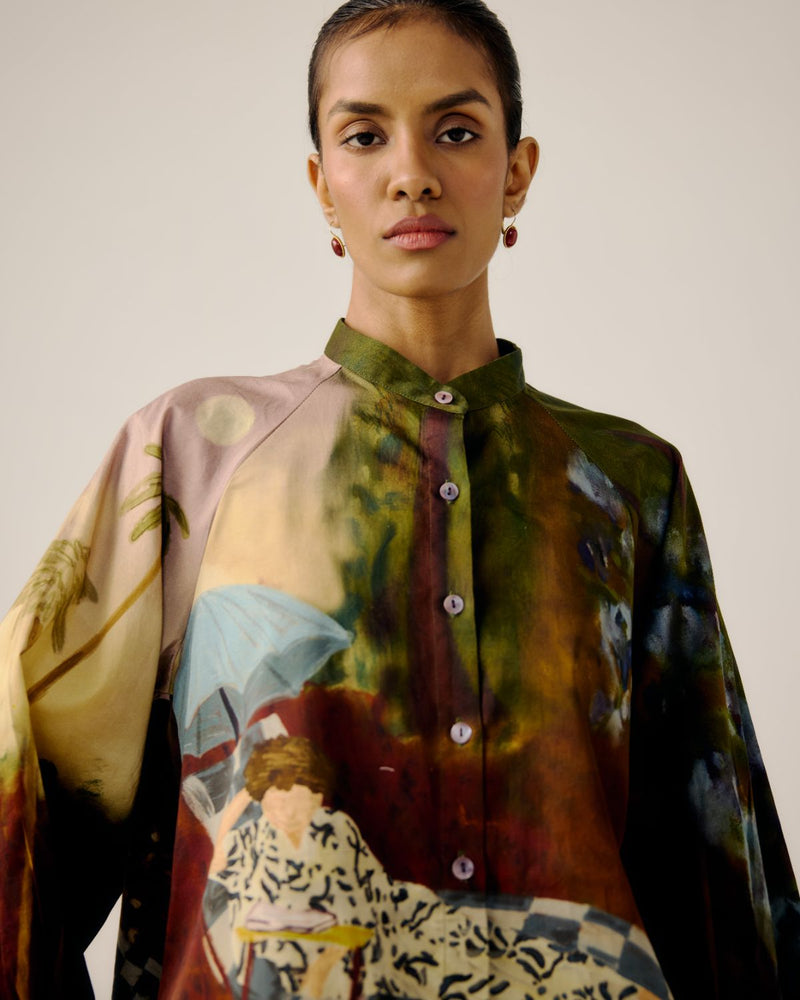 A-LINE SHIRT-Lakeside satin by CORD for women in Singapore