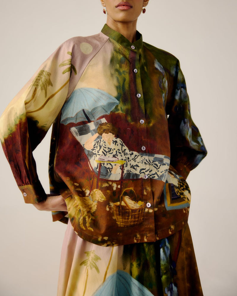 A-LINE SHIRT-Lakeside satin by CORD for women in Singapore