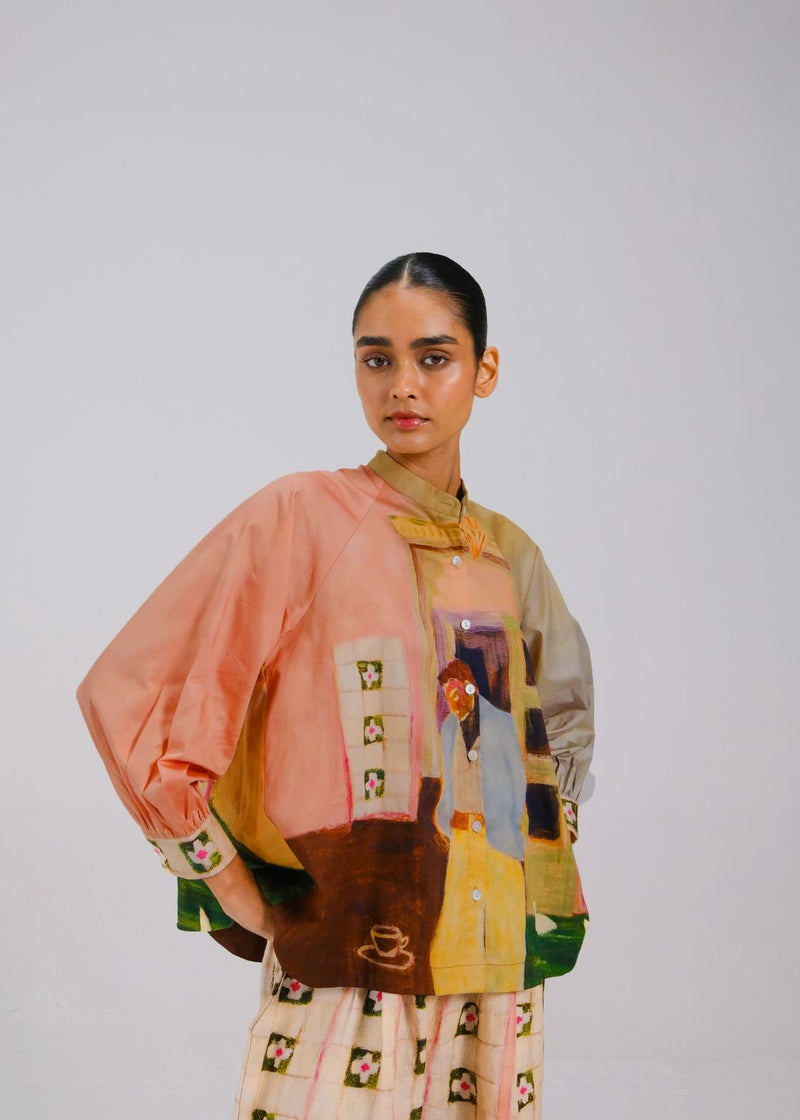 A-LINE SHIRT - MORNING COFFEE cotton by CORD for women in Singapore