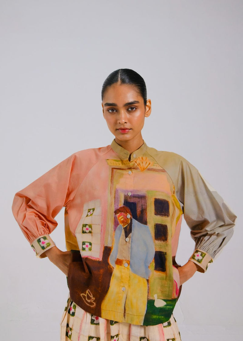 A-LINE SHIRT - MORNING COFFEE cotton by CORD for women in Singapore