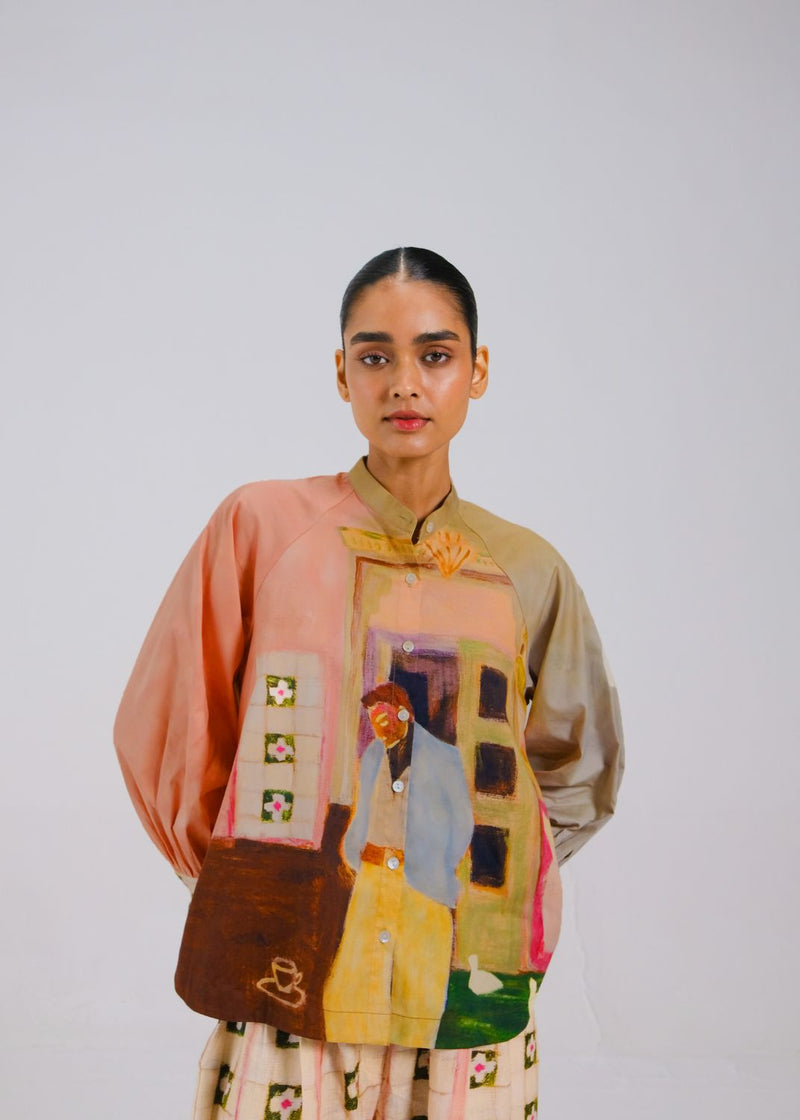 A-LINE SHIRT - MORNING COFFEE cotton by CORD for women in Singapore