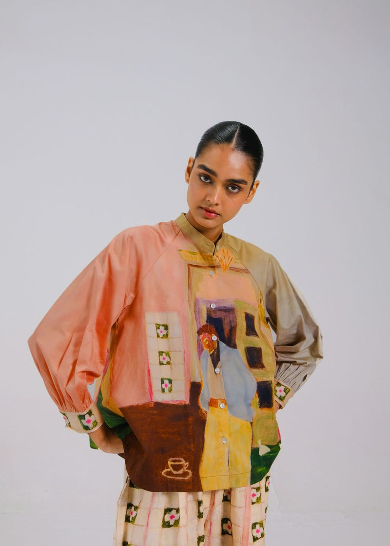 A-LINE SHIRT - MORNING COFFEE cotton by CORD for women in Singapore