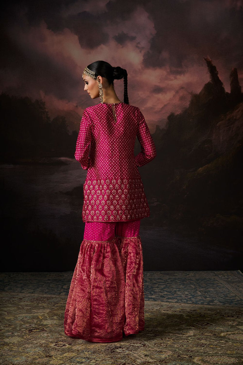 AAFREEN KURTA chanderi by SWATTI KAPOOR in pink color for women in Singapore