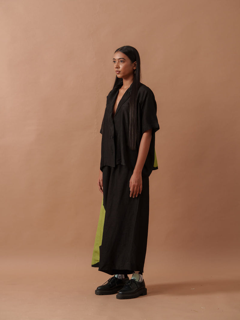 Gunpowder Flo Pants mysore silk pant/trouser by Stoique in green, black for women in Singapore