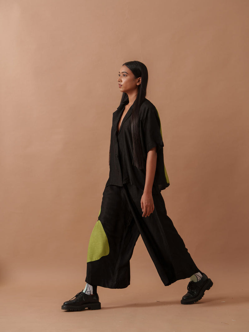 Gunpowder Flo Pants mysore silk pant/trouser by Stoique in green, black for women in Singapore