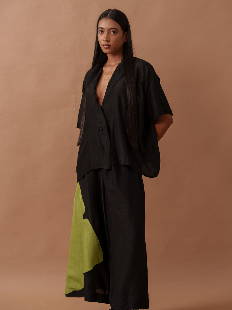 Gunpowder Flo Pants mysore silk pant/trouser by Stoique in green, black for women in Singapore