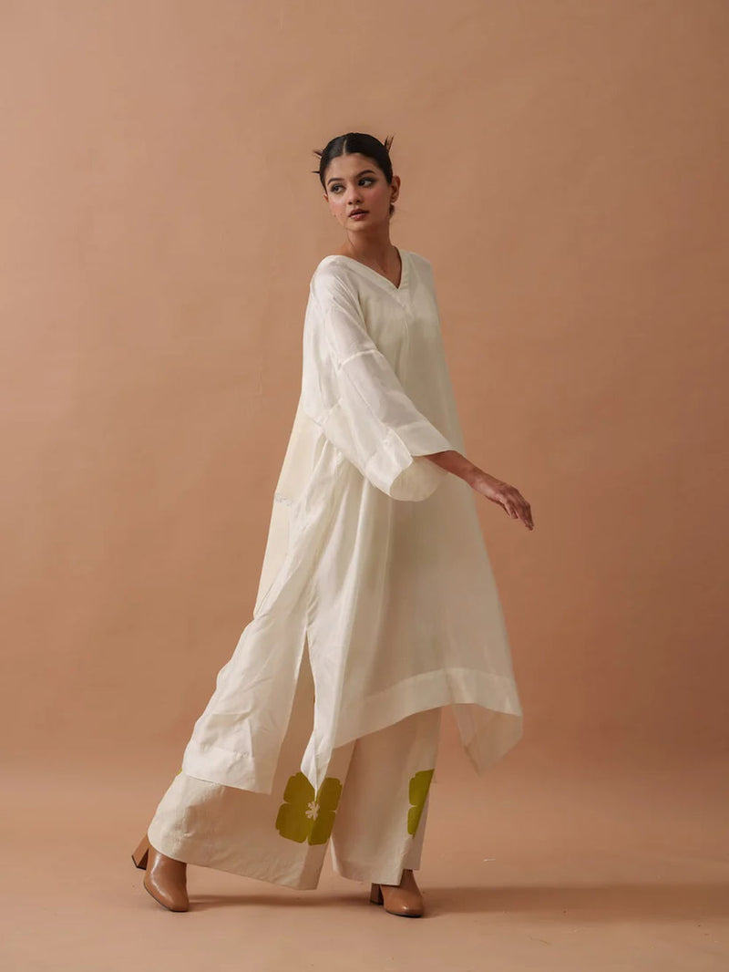 Snowdrop Pants handwoven cotton pant/trouser by Stoique in natural, green for women in Singapore