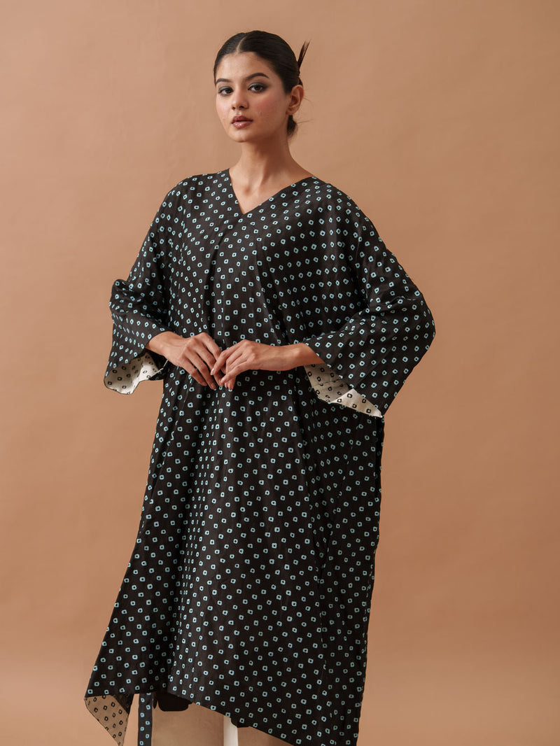 Morning Glory upada silk top/shirt by Stoique in black, blue, ivory for women in Singapore
