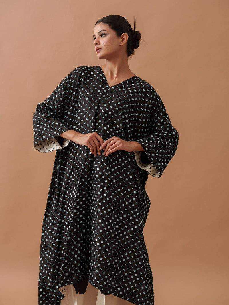 Morning Glory upada silk top/shirt by Stoique in black, blue, ivory for women in Singapore