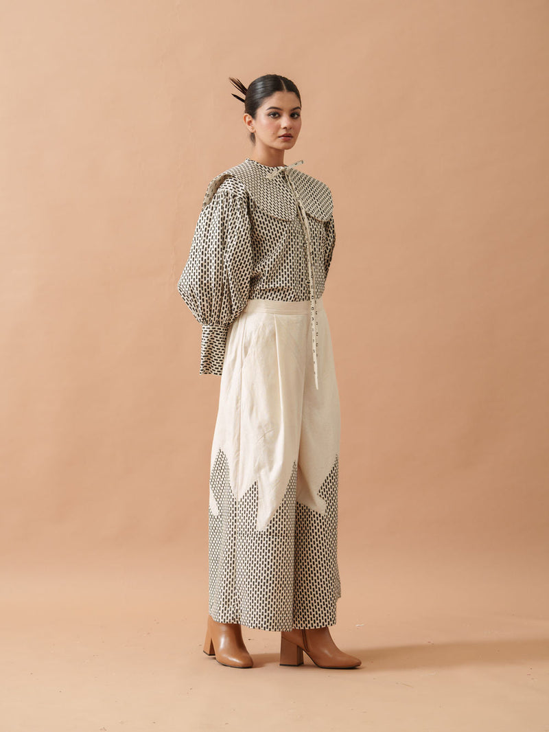 Lotus Pants handwoven cotton pant/trouser by Stoique in natural, black for women in Singapore