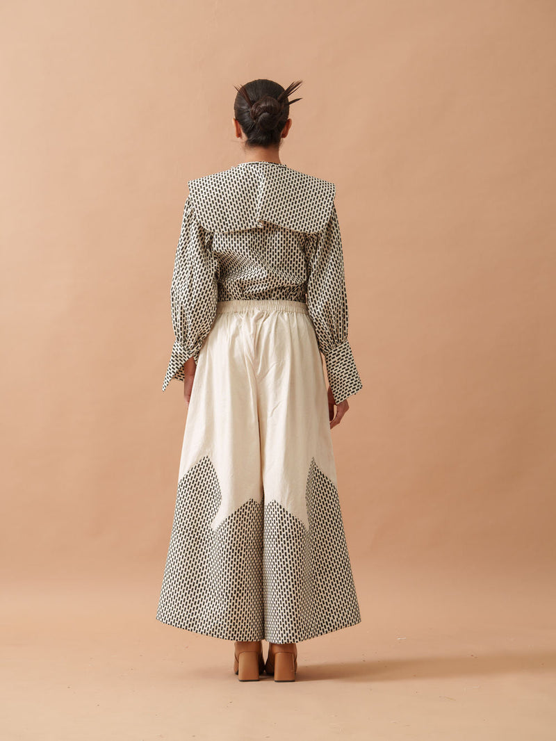 Lotus Top handwoven cotton top/shirt by Stoique in natural, black for women in Singapore