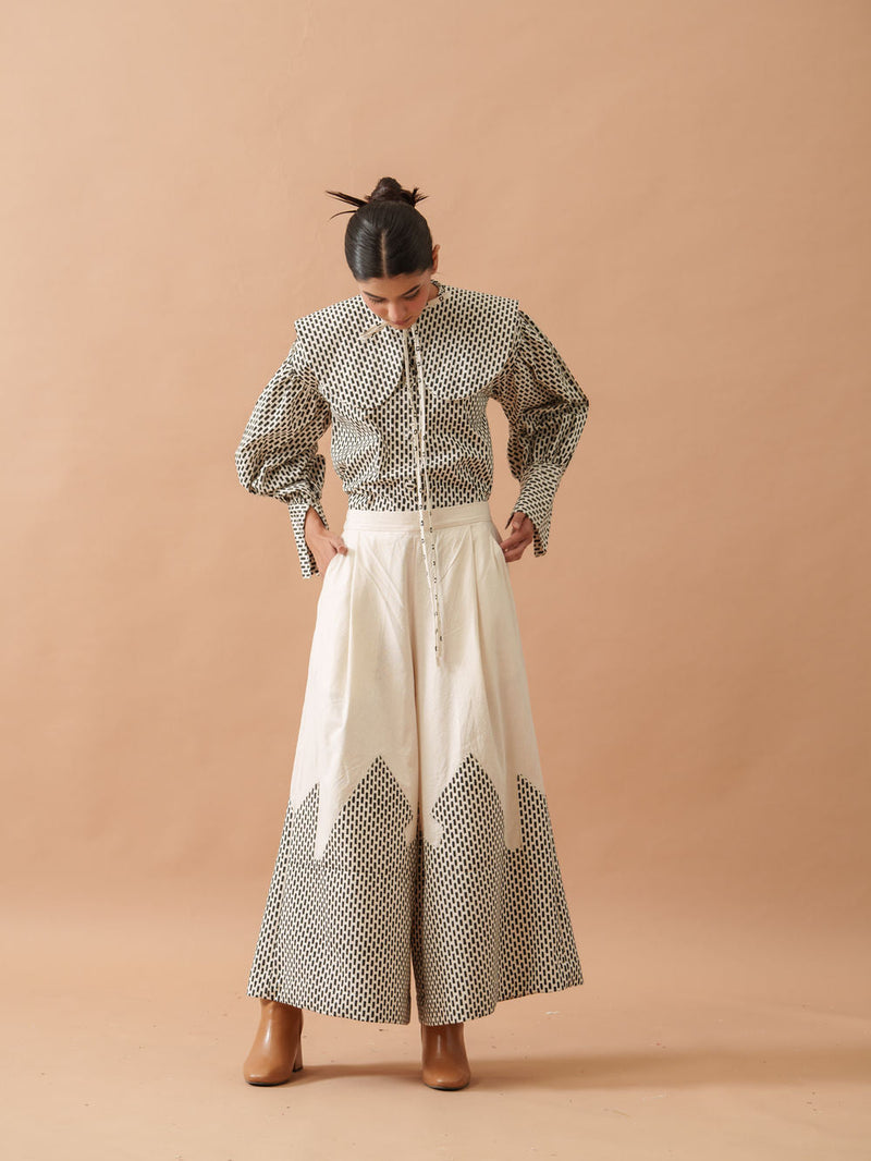 Lotus Pants handwoven cotton pant/trouser by Stoique in natural, black for women in Singapore