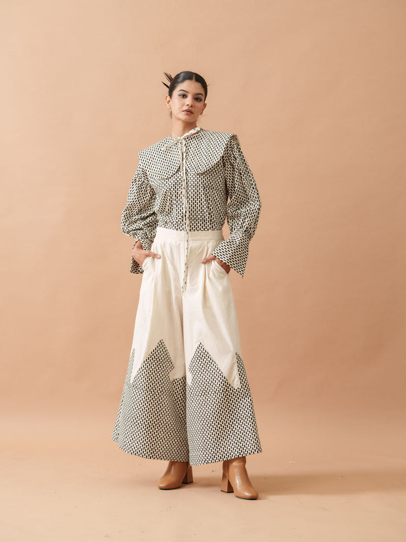 Lotus Pants handwoven cotton pant/trouser by Stoique in natural, black for women in Singapore